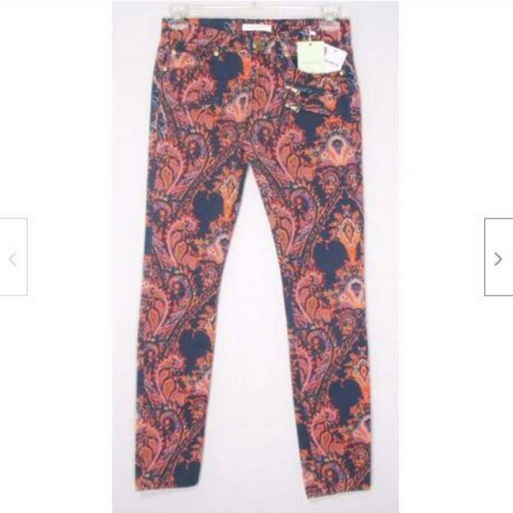 Nwt Pierre Balmain Paisley Print Denim Skinny Jeans 25